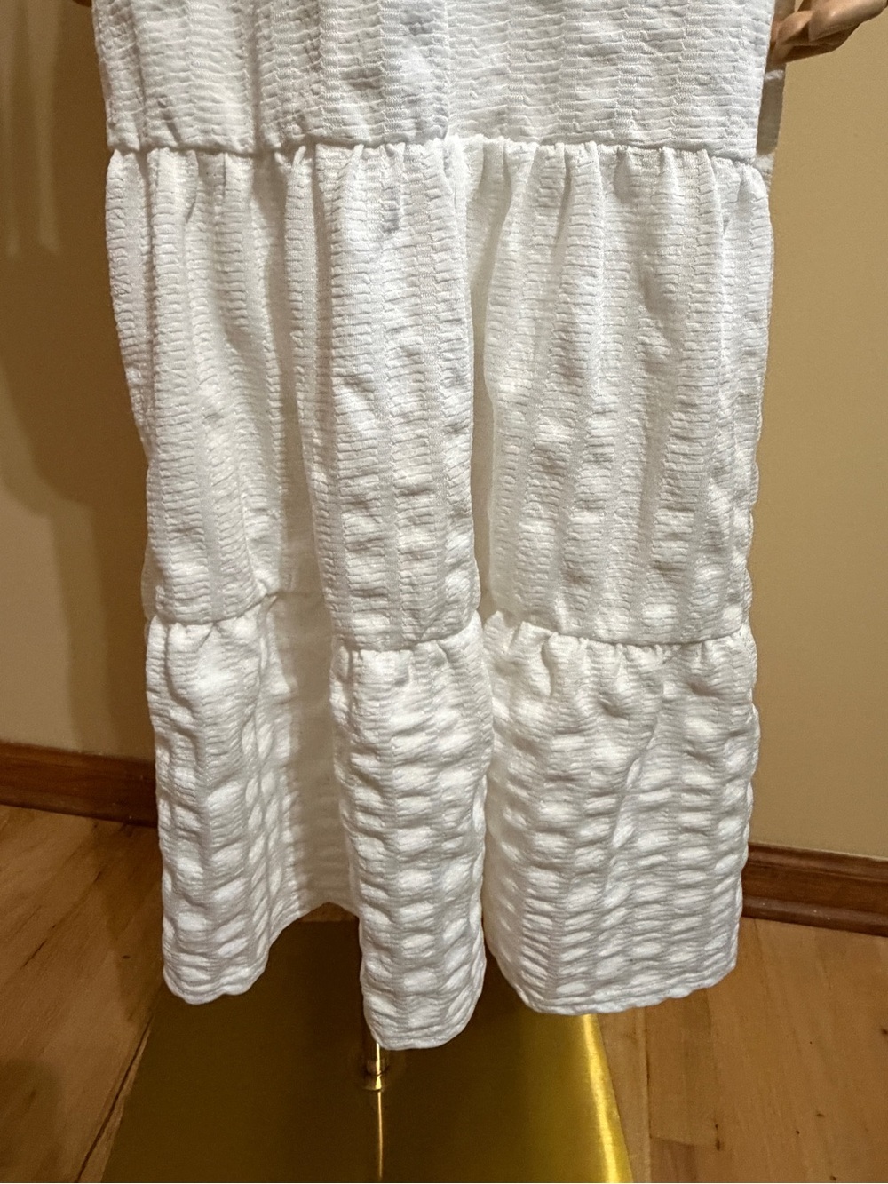 White Twist-Front Spaghetti Strap Maxi Dress - Picture 3 of 12